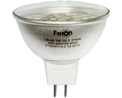Лампа светодиодная FERON LB-26 7W G5.3 2700K 
